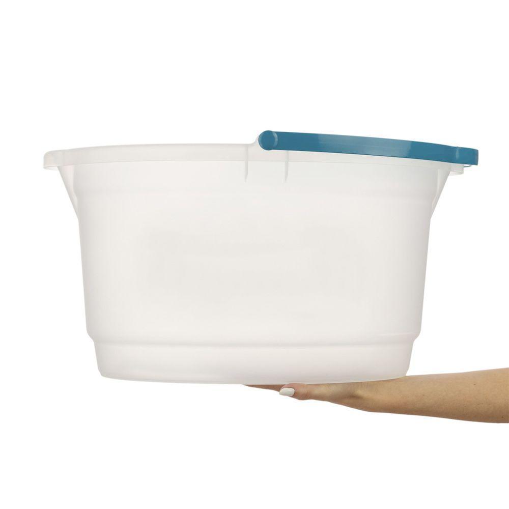 Kit 3 Balde Oval Plástico Transparente com Alça 14L Hydrus Sanremo — imagem 2 de 2