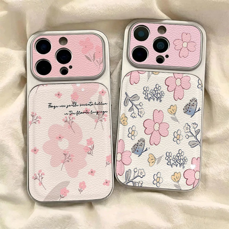 Moda Rosa Flores Impressão Caso De Couro Para Samsung A57 A06 A16 A15 A55 A07 A35 A54 A37 A26 A05 A34 A36 A14 A53 Capa
