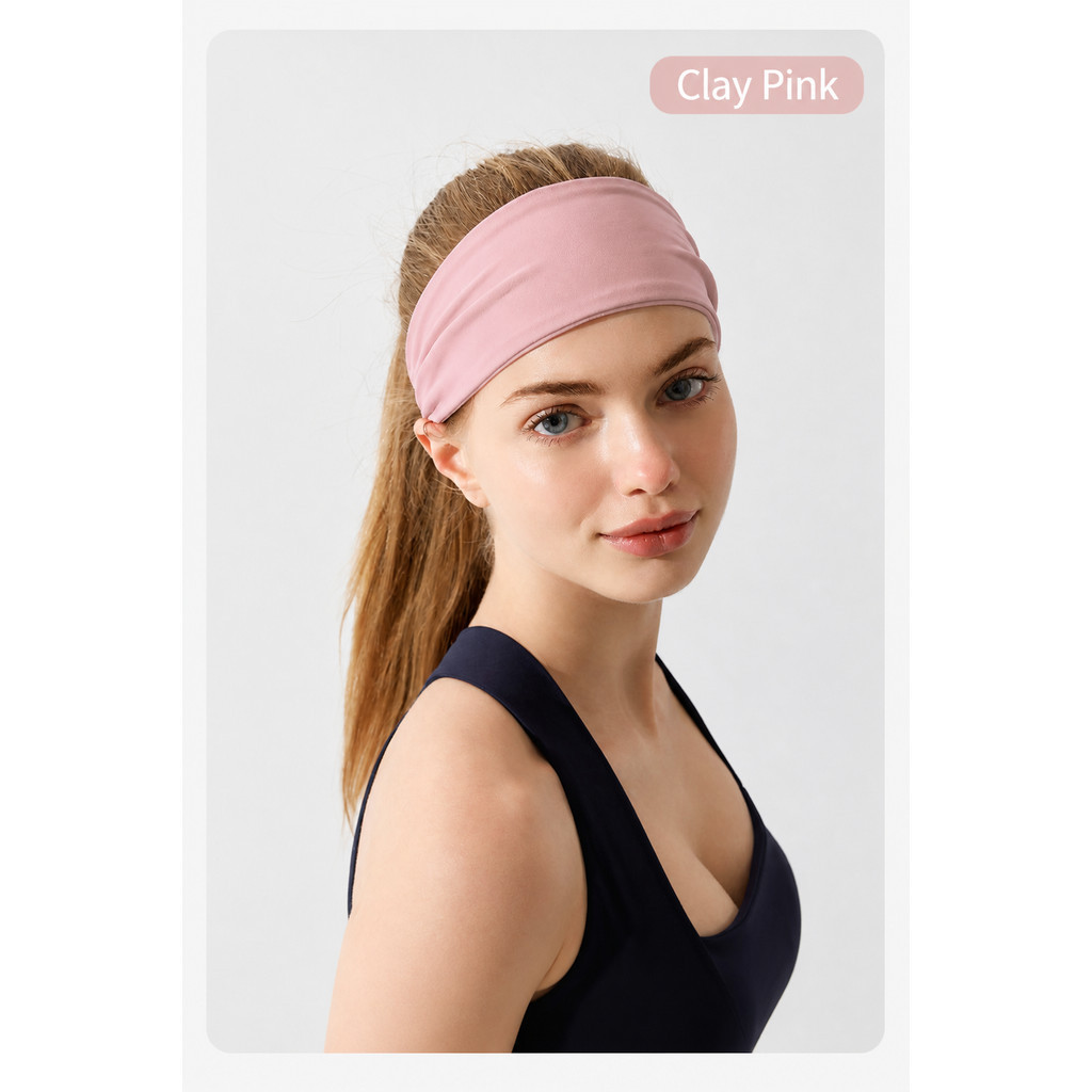 Tiara esportiva elástica de aba larga | Tiara antitranspirante absorvente de suor feminina | Faixa de cabelo para ioga e