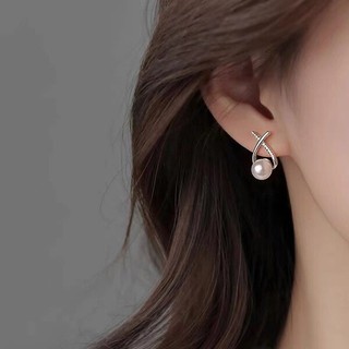 | 【cartelas de brincos feminino】 | kit brinco aço inoxidável ♂Minsheng cruz pérola brincos feminino ins moda nicho luz l