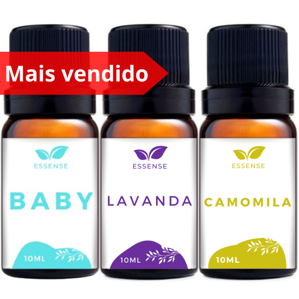 3 Essências Baby Lavanda Camomila Aromatizador Difusor Umidificador Óleo Essencial Hidrossolúvel