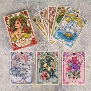 9x6cm Lenormand Romântico Floral Art Nouveau 37 Cartas c 1 Especial Oráculo Adivinhação Previsão Espiritualidade Crescim