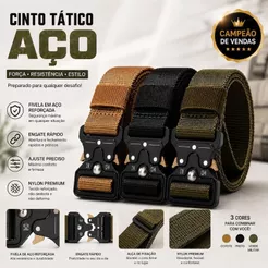 Cinto Tático Masculino Fivela Aço Ajustável Nylon Encaixe Rápido Militar Casual Resistente 125cm
