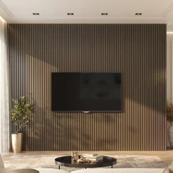 Painel Ripado de PVC 4 Barra de 2,70MX15CM (1,62m²) Bariri Imbuia