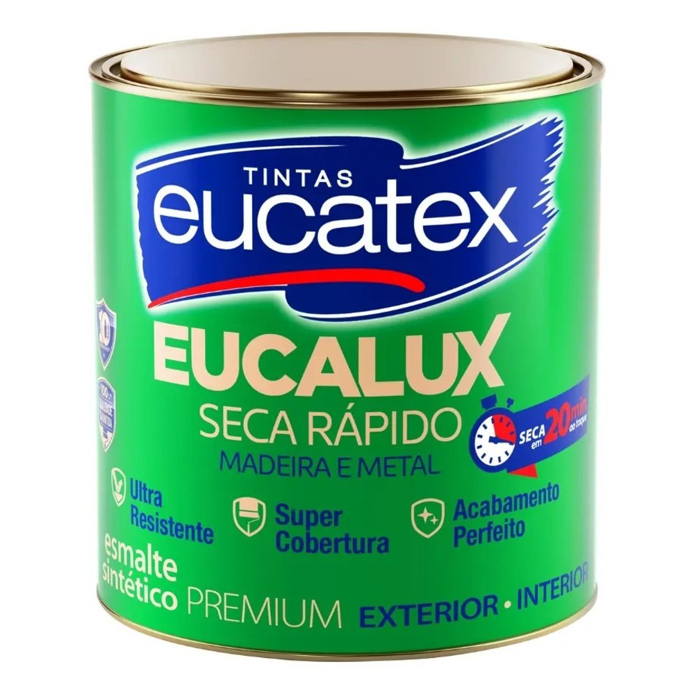 Tinta EUCALUX SECA RÁPIDO 900ml Tinta Várias Cores Brilhante Fosco e Acetinado