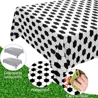 1 Toalha De Mesa Futebol Metalizada Plástica Festa 137x183