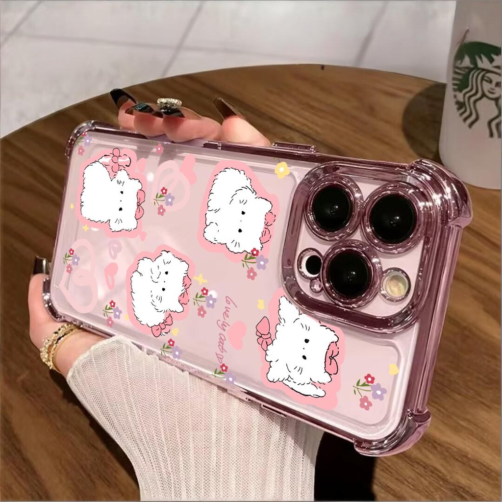 Bonito Gato Branco Flor Chapeamento Caso Capa Para Samsung Galaxy A56 A36 A26 A57 A37 A27 A07 A55 A35 A54 A15 A16 A06 Ma