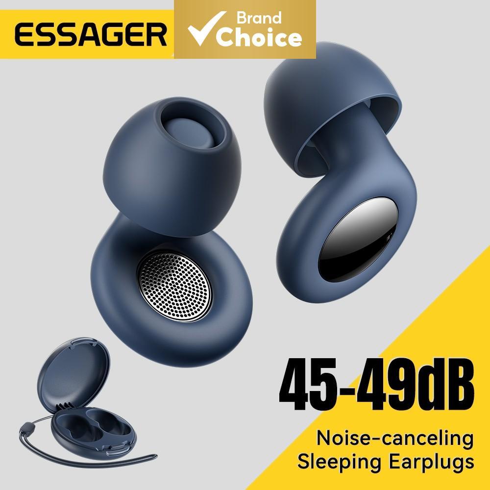 Tampões de ouvido de silicone reutilizáveis com cancelamento de ruído Essager 45-49dB para concentração, viagens e sono