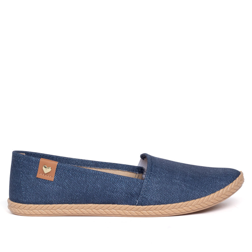 Sapatilha Feminina Moleca Tecido Denim Marinho