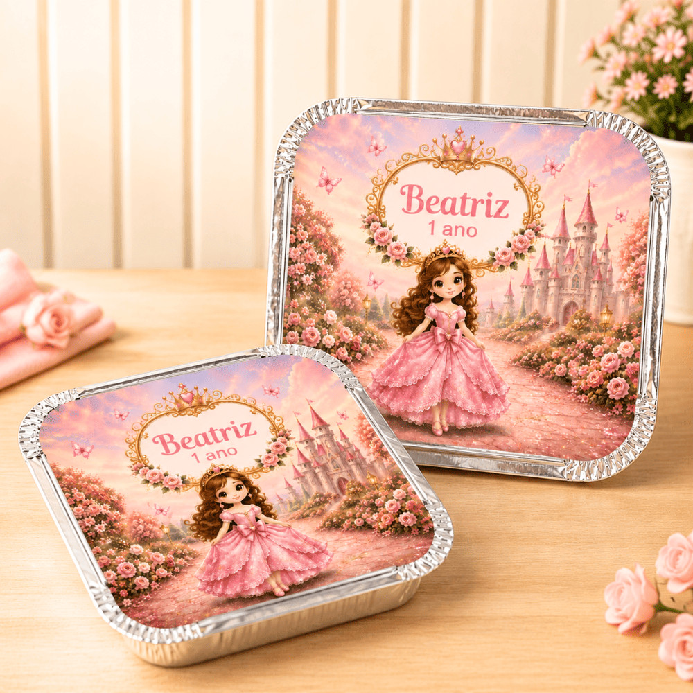Marmitas Personalizadas 220ml Princesa Encantada Lembrancinha de Festa Bolo Aniversário