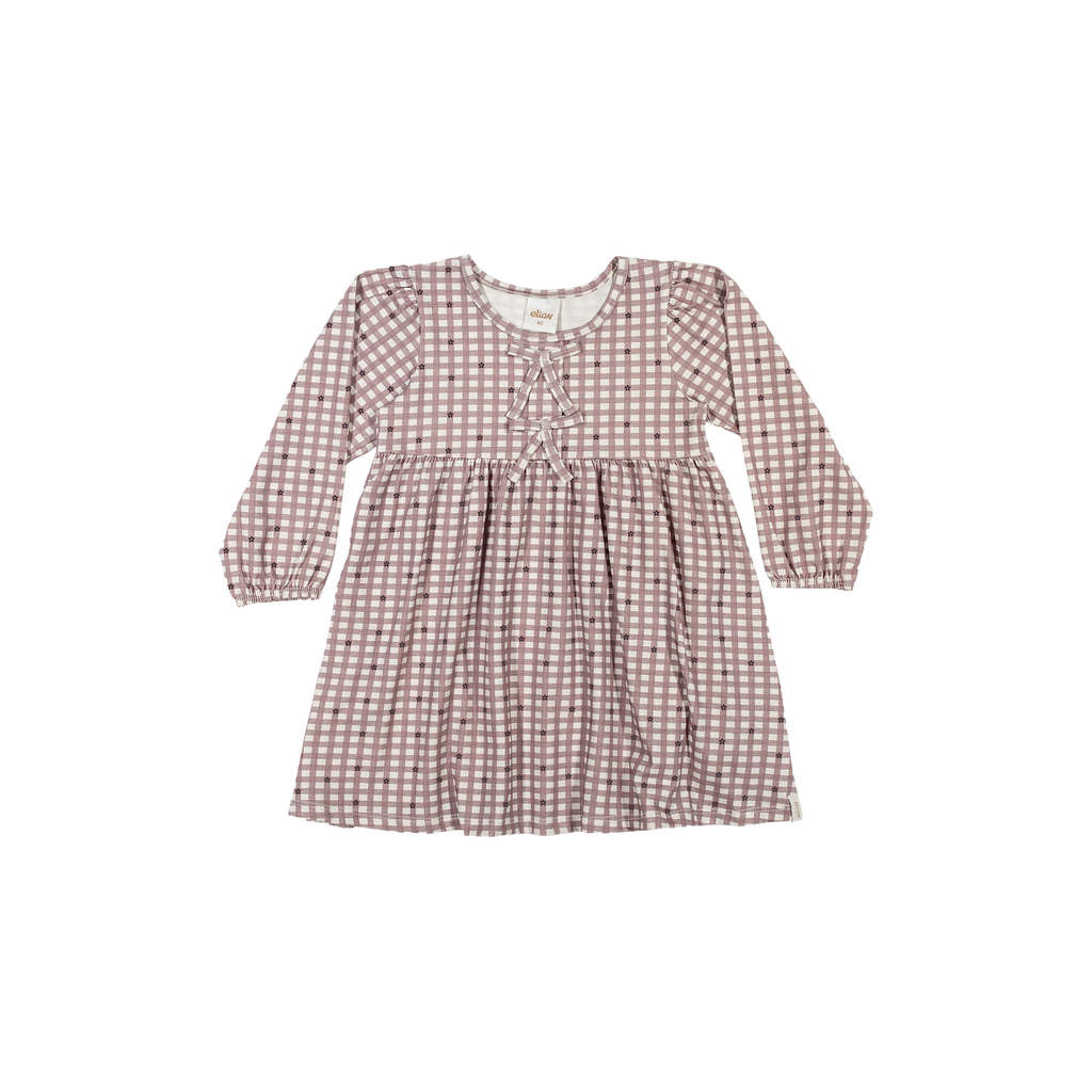 Vestido Manga Longa Infantil Menina Xadrez Elian Marrom