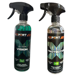 Kit Cristalizador Glass Protector + Limpador Antiembaçante Glass Vision 500ml Cada Expert