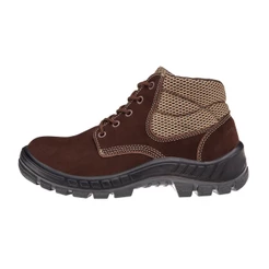 Botina em couro nubuck com cardaço marrom -Trekking Marluvas