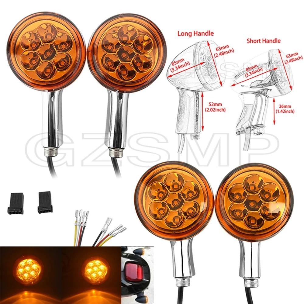 Alumínio Cromado Motocicleta Amarelo LED Sinais De Volta Luzes Pisca Luz Lâmpada Apto Para Harley Sportster XL883 XL1200