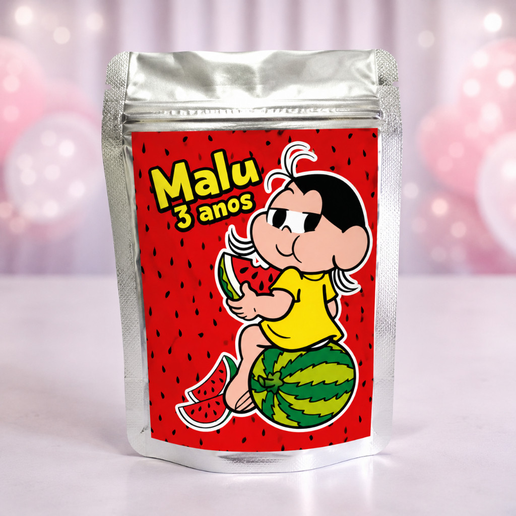 Saquinho Ziplock - Magali Personalizado - Lembrancinha - Aniversário- Infantil - Desenvolvemos Todos os Temas