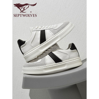 Sete lobos sapatos de couro casuais verão novo estilo na moda tênis masculinos All-Match sapatos de treinamento alemão s