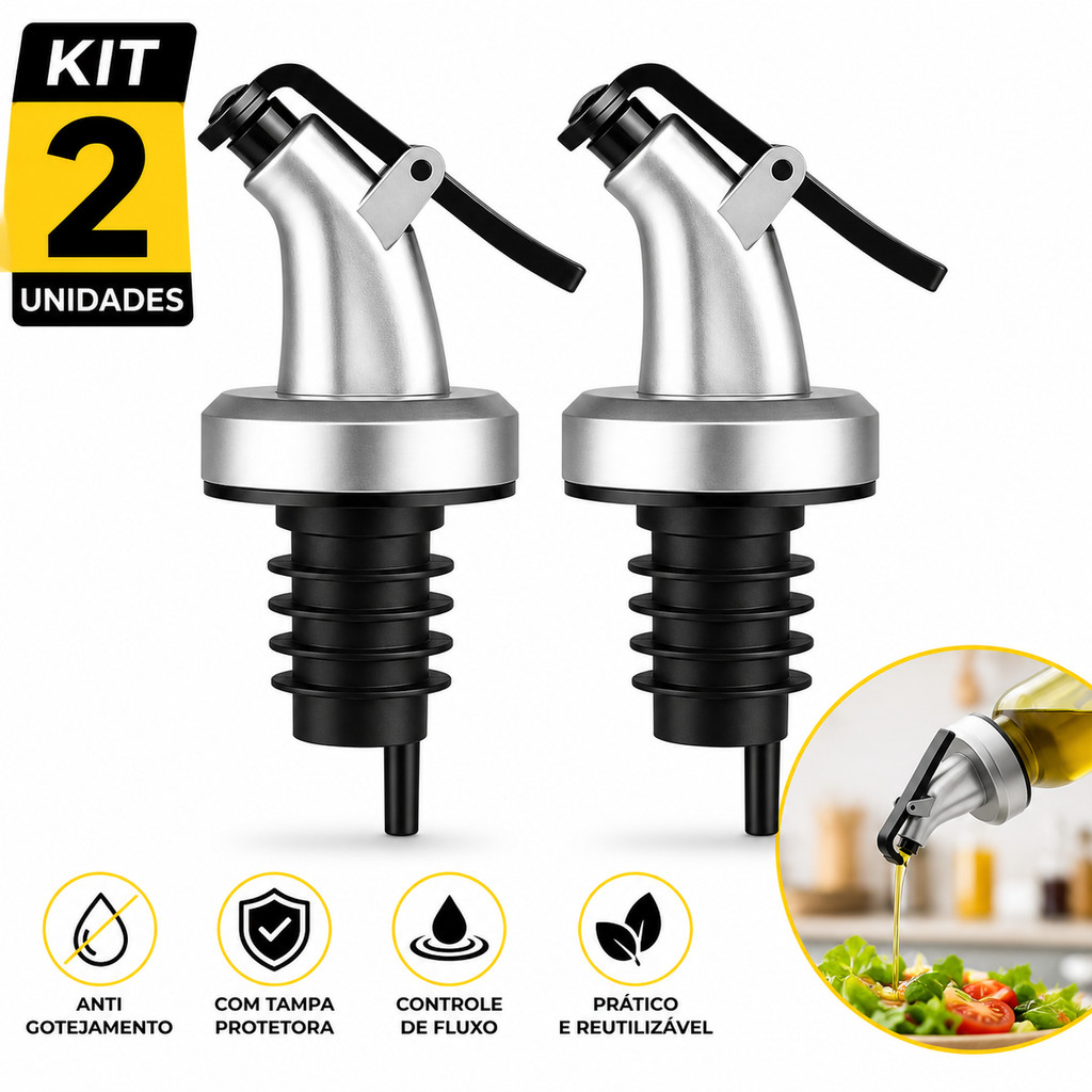 Kit 2,6,12 Bico Dosador Azeite Vinagre Óleo Garrafa Com Tampa