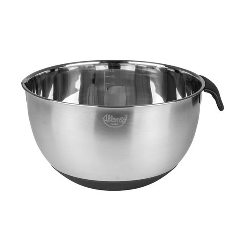 Tigela bowl aço inox multiuso 5l allonsy base antiderrapante