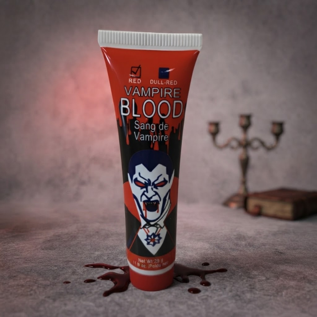 Maquiagem para Halloween - Bisnaga Sangue Falso de Vampiro - 28g - 1 unidade - Fantasia | Cosplay | Efeitos Especiais