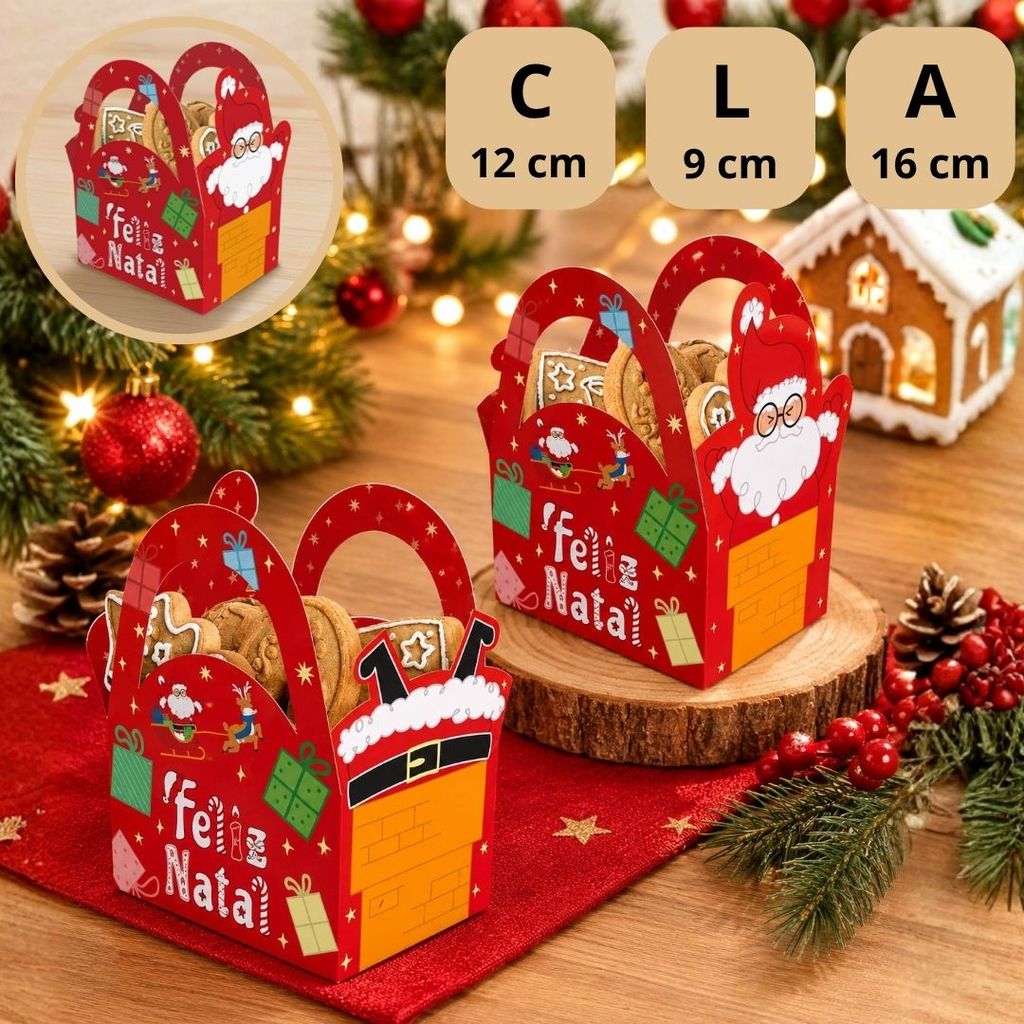 10 CACHEPOT P/ PRESENTE NATAL C/ ALÇA 12X9X16 DIVERTIDO 6243 ( NATAL IDEIA 2026 ) — imagem 2 de 2