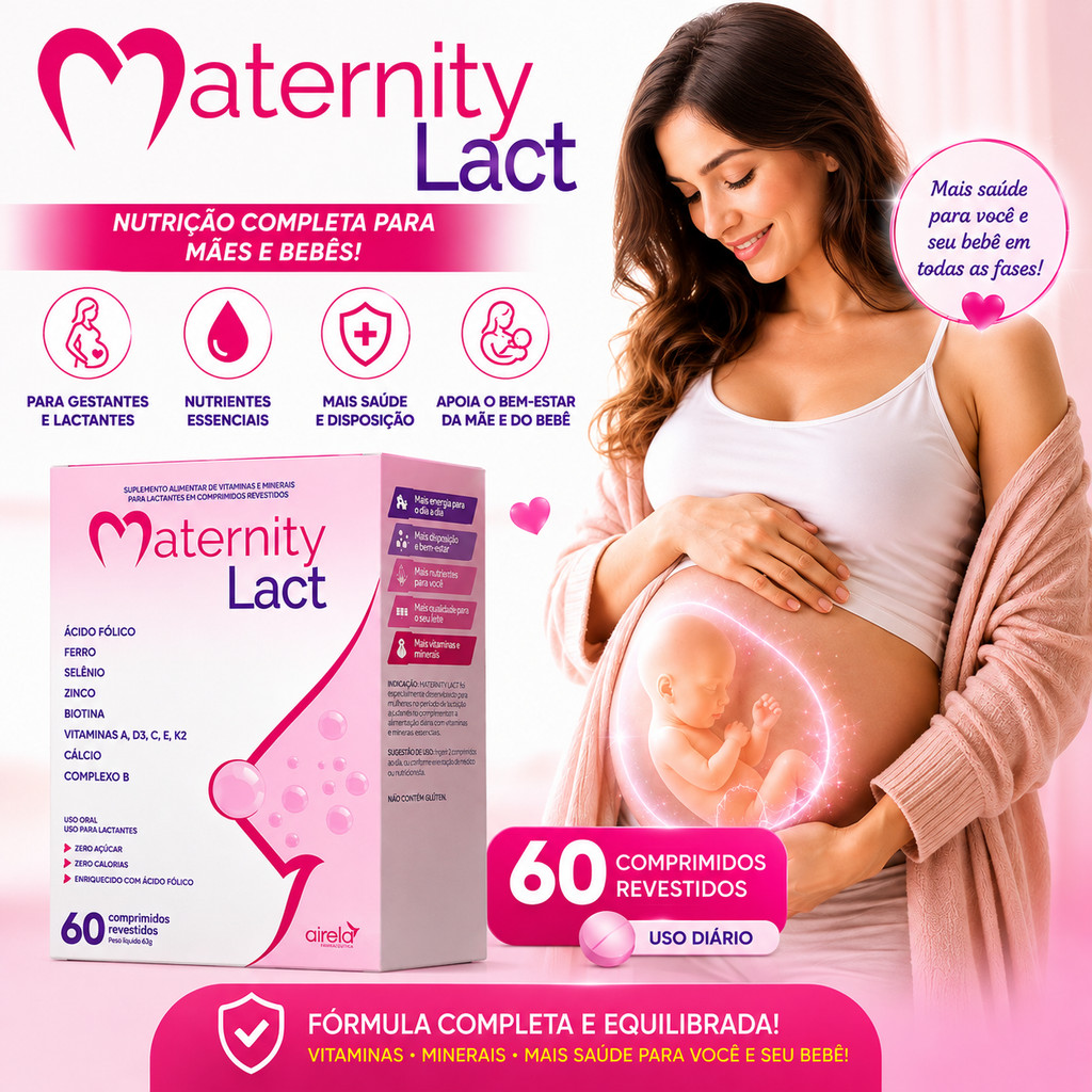 Maternity Lact Suplemento para Gestantes e Lactantes Vitaminas e Minerais 60 Comprimidos