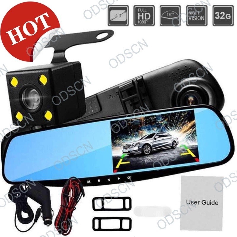 Câmera De Vídeo Full HD 1080P Com Lente Dupla Para Veículos , Espelho Frontal E Retrovisor , DVR , Peças Camauto , Decor