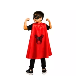 Fantasia Infantil Capa e Mascara Herois Batman Homem Aranha Robin Festa Carnaval Halloween