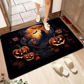 Tapete de chão de Halloween para banheiro, absorvente, antiderrapante, fantasma, abóbora, diatomáceas, lama