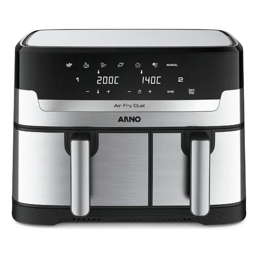 Fritadeira Elétrica Air Fryer Arno Dual 1800W 5,2/3,1L 127V Inox Afd2