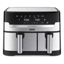 Fritadeira Elétrica Air Fryer Arno Dual 1800W 5,2/3,1L 127V Inox Afd2