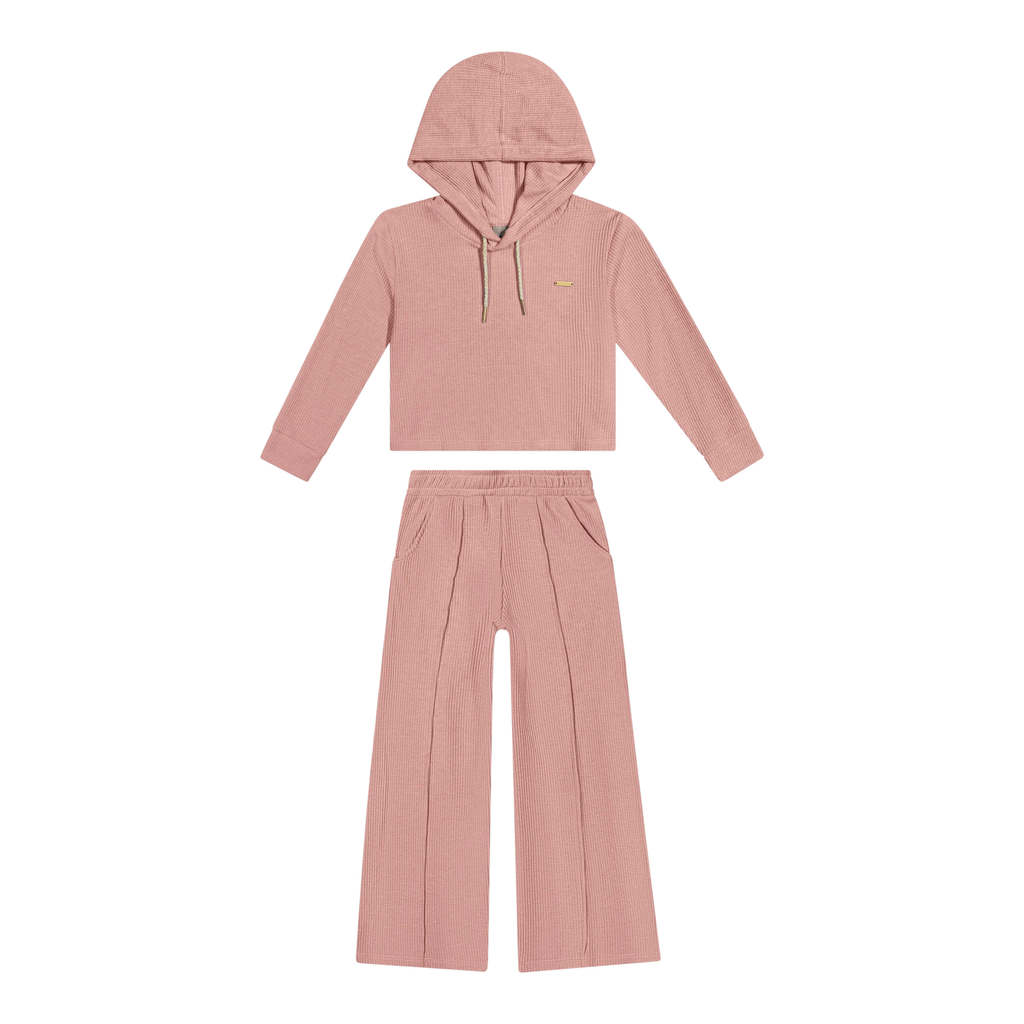 Conjunto Infantil Menina Malha Tricô Colorittá Rosa