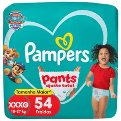 Fralda Pampers Pants Ajuste Total Tamanho XXXG 54 Unidades Descartáveis