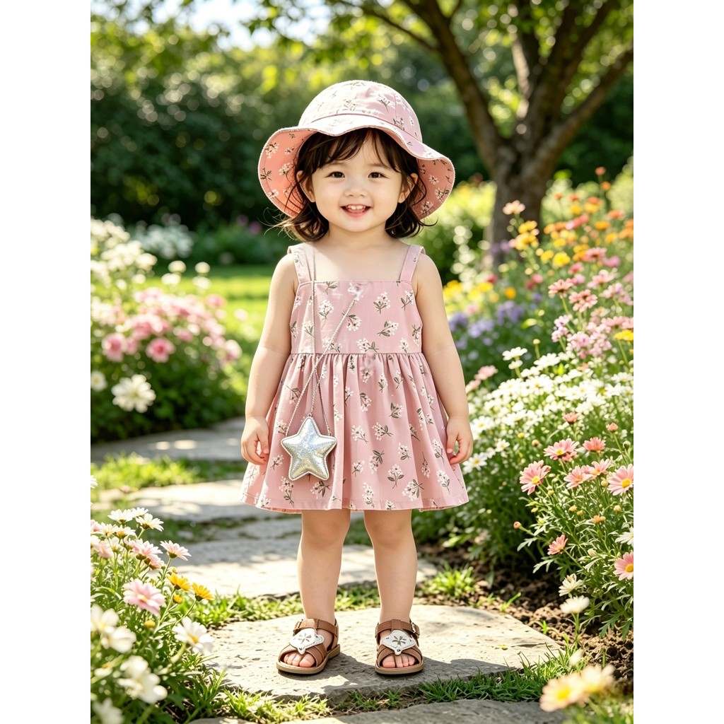Aikexiu roupas infantis verão estilo fino bebê menina estilingue vestido Floral algodão respirável bebê princesa sem man
