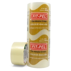 Fita adesiva 48 mm x 45 m com 05 peças Fit-Pel