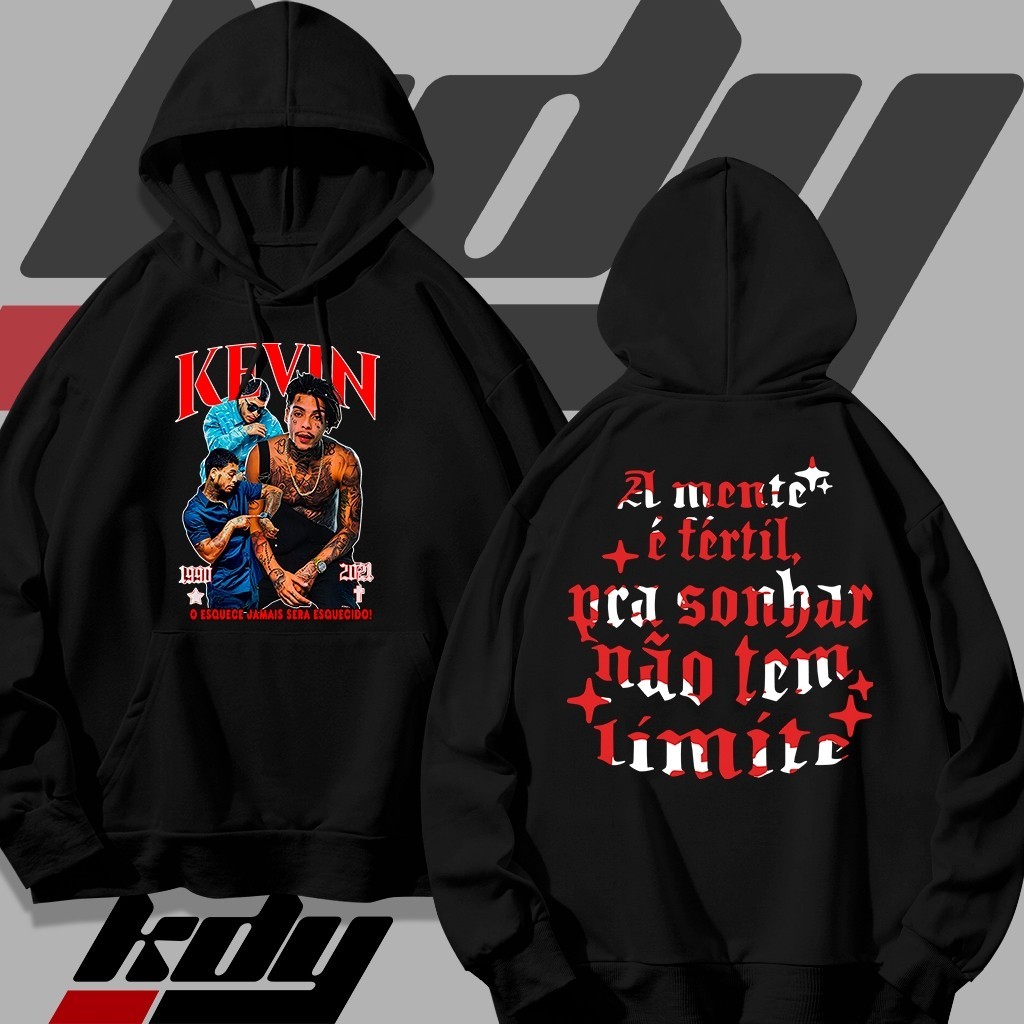 MOLETOM UNISSEX STREETWEAR PERSONALIZADA ESTAMPA MC KEVIN A MENTE E FERTIL Adulto E Infantil