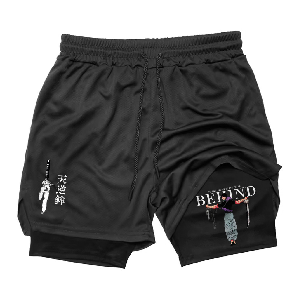 Short 2 em 1 Masculino com Proteção UV e Compressão Bermuda para Academia e Corrida Behind