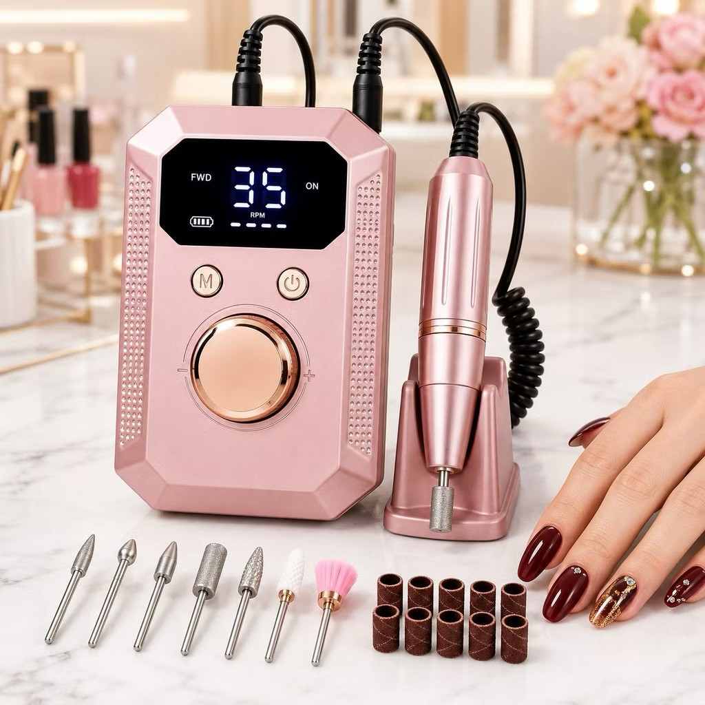 Lixadeira Elétrica De Unha Portátil 32.000 RPM Recarregável Profissional Motor Unhas Fibra Porcelana