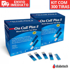 Kit com Tiras de Glicemia On Call Plus II para Teste - Envio Imediato