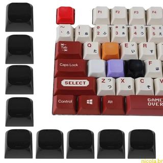 Nic 10 Peças Keycap Branco Gelatinoso Para Teclados Mecânicos 1U Perfil XDA Impresso Conjunto Teclas