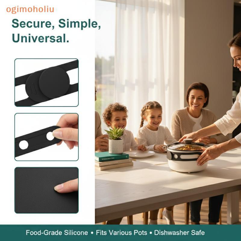 [GMH] Tampa De Panela De Silicone Elástica Universal 2 Peças Alça Reutilizável Para Lancheira Suporte Seguro Armazenamen