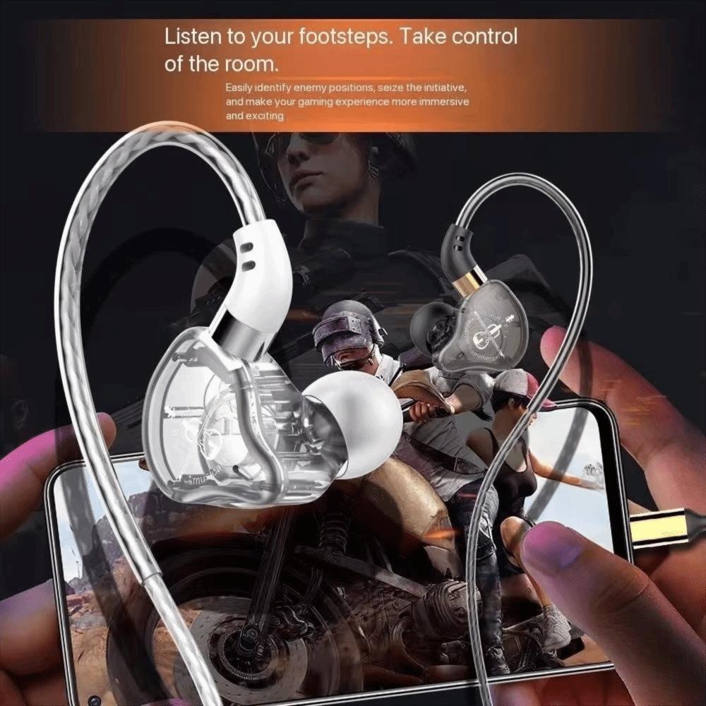 Fone De Ouvido Com Fio ZHDYEB Tipo C , Fones HiFi Sport Intra-Auriculares Cancelamento De Ruído Viva-Voz