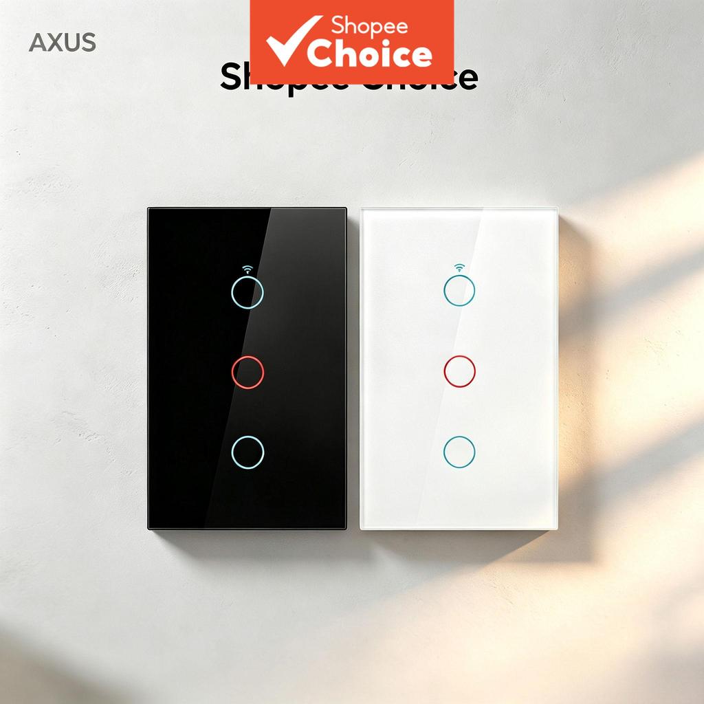 AXUS Para Tuya App WiFi Interruptor de Parede Inteligente por Toque Neutro/Interruptor de Luz Sem Fio Neutro Controle