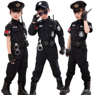 Trajes infantis Polícia de Trânsito Especial Halloween Carnaval Festa Mostrar Uniformes de Polícia Meninos Militar Uni