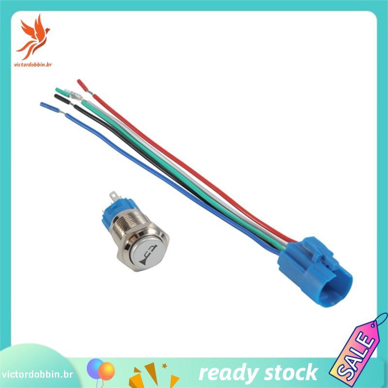 [victordobbin.br] Interruptor De Botão De Buzina Marinha 16MM 12V De Ar De Metal À Prova D'água Para Barco De Trem Autom