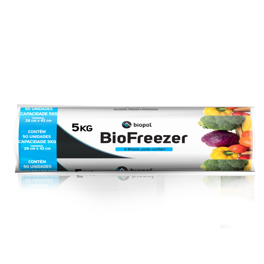 Saco Plástico Biofreezer 5Kg 28x42 50Un