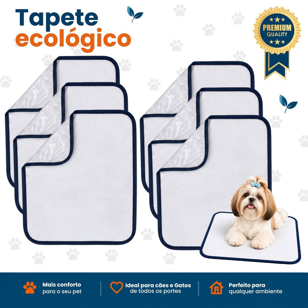 Kits 5/4/3/2/1 Tapetes Higiênico Reutilizável Lavável P M G Para Pet Dog Gato Xixi Educador