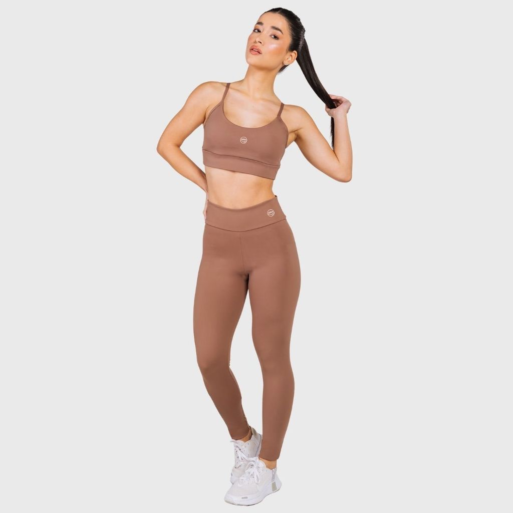 Conjunto Fitness Feminino Top com Bojo Alcinha e Legging Poliamida Zero Transparência Academia Corrida Yoga