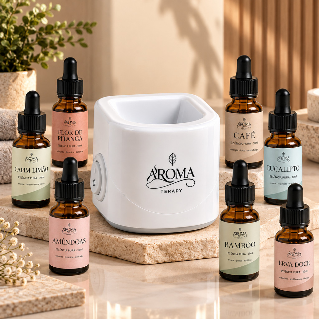 Kit Aromatizador Elétrico + 1 Essências Aromaterapy Original - Difusor Elétrico de Aromas Premium