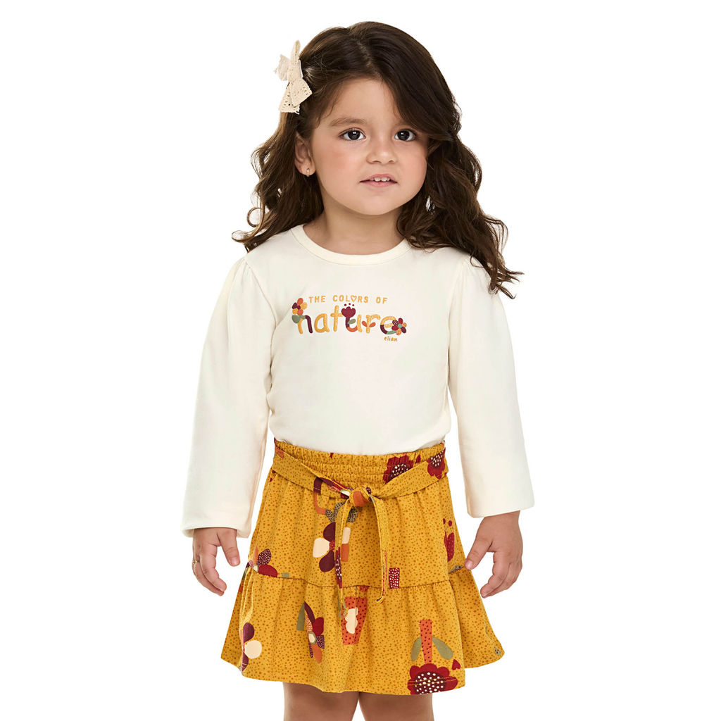 Conjunto Infantil Menina Glitter Nature Elian Bege