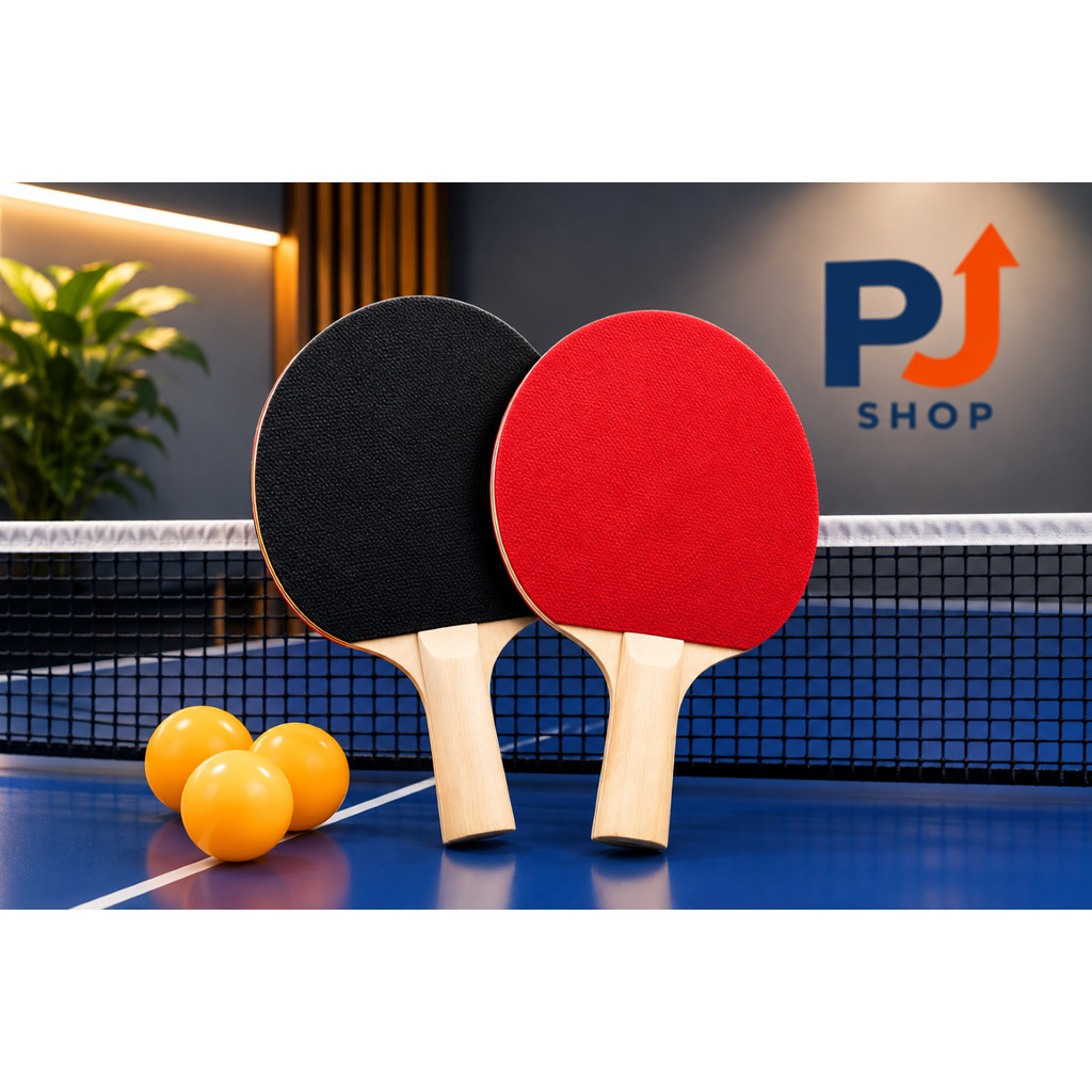 Kit 2 Raquetes Tênis de Mesa Profissional + 3 Bolas Ping Pong Brinquedo Diversão Racket Bolinhas